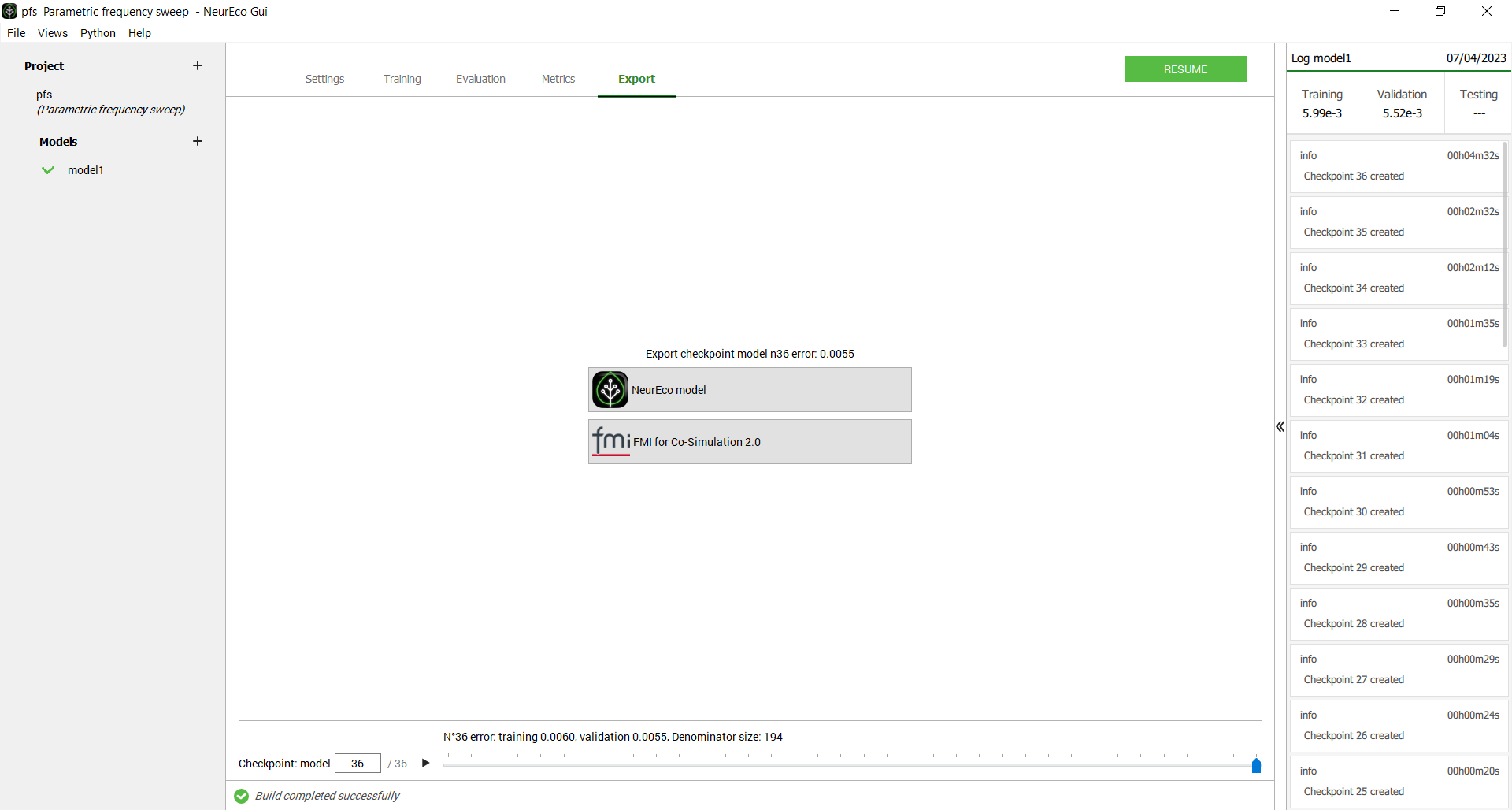 GUIPFSExportQuickStart